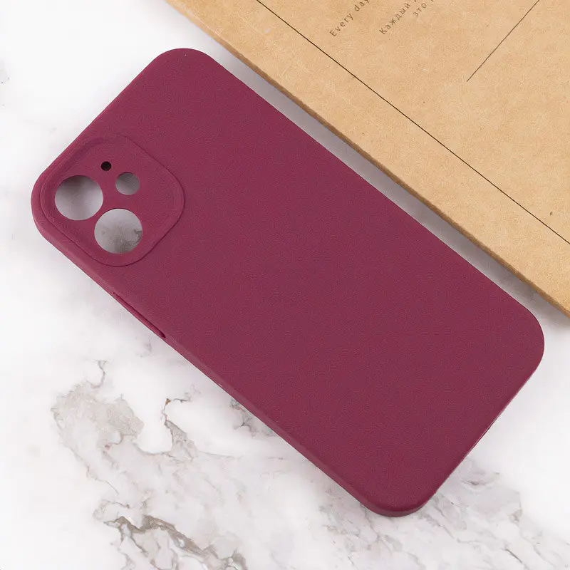 Чохол Epik Silicone Case Full Camera Protective (AA) NO LOGO для Apple iPhone 12 (6.1) Бордовий / Plum - фото 4