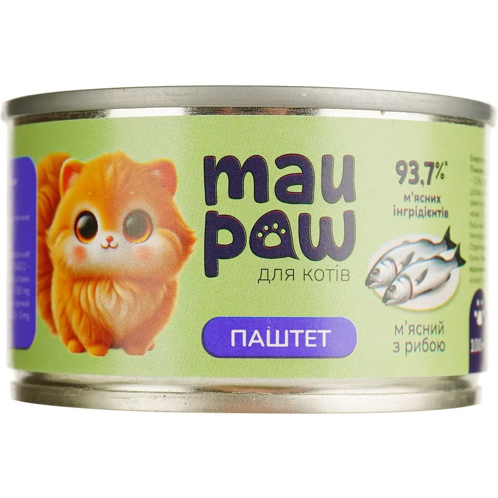Набор влажного корма для взрослых кошек MAU PAW 1.2 кг (11 шт. + 1 шт. подарок х 100 г) - фото 3