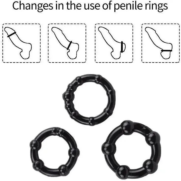 Кільце ерекційне Stay Hard Wo-sex ring набір кілець 3 шт - фото 2