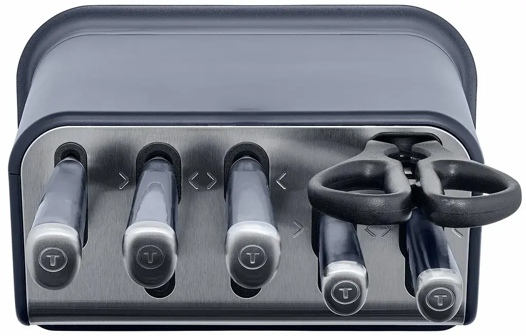 Набір ножів Tefal EverSharp Pro з блоком 6 предметів синій (K297S744) - фото 4