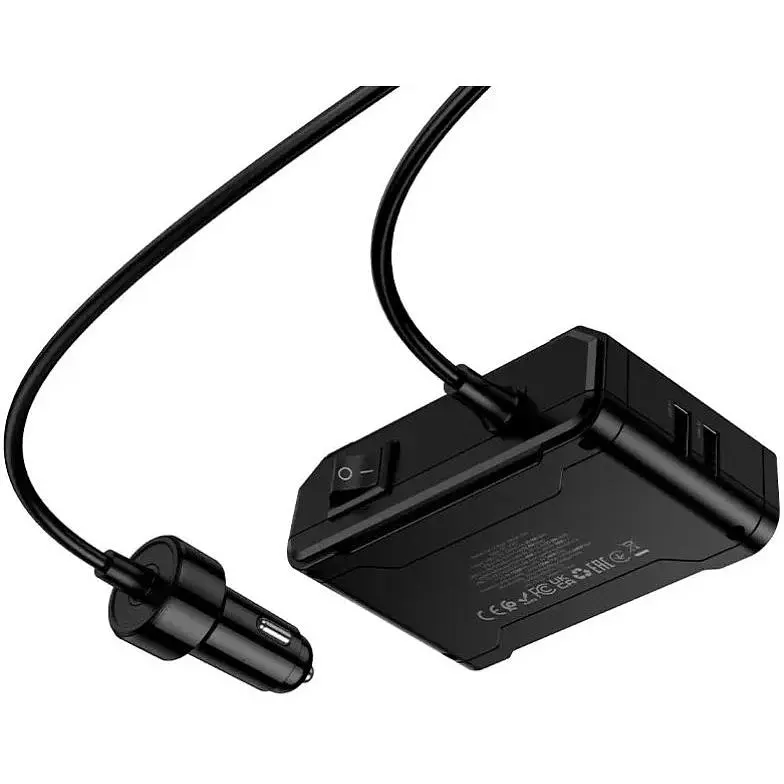 Автомобильный USB-адаптер Hoco Anshun Z64 для зарядки гаджетов Черный - фото 8