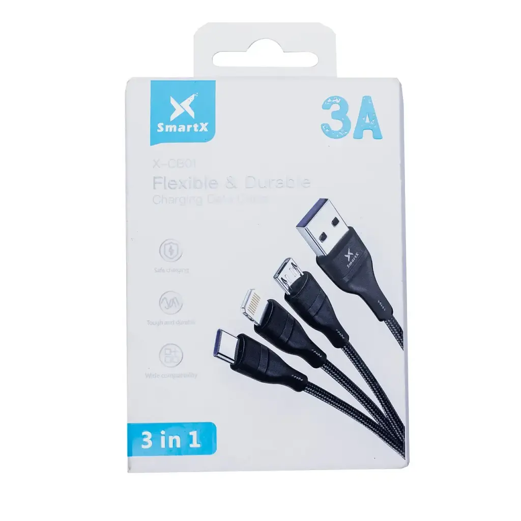 Універсальний зарядний кабель 3 в 1 Type-C/Micro-USB/Lightning Smart X UR521 - фото 7