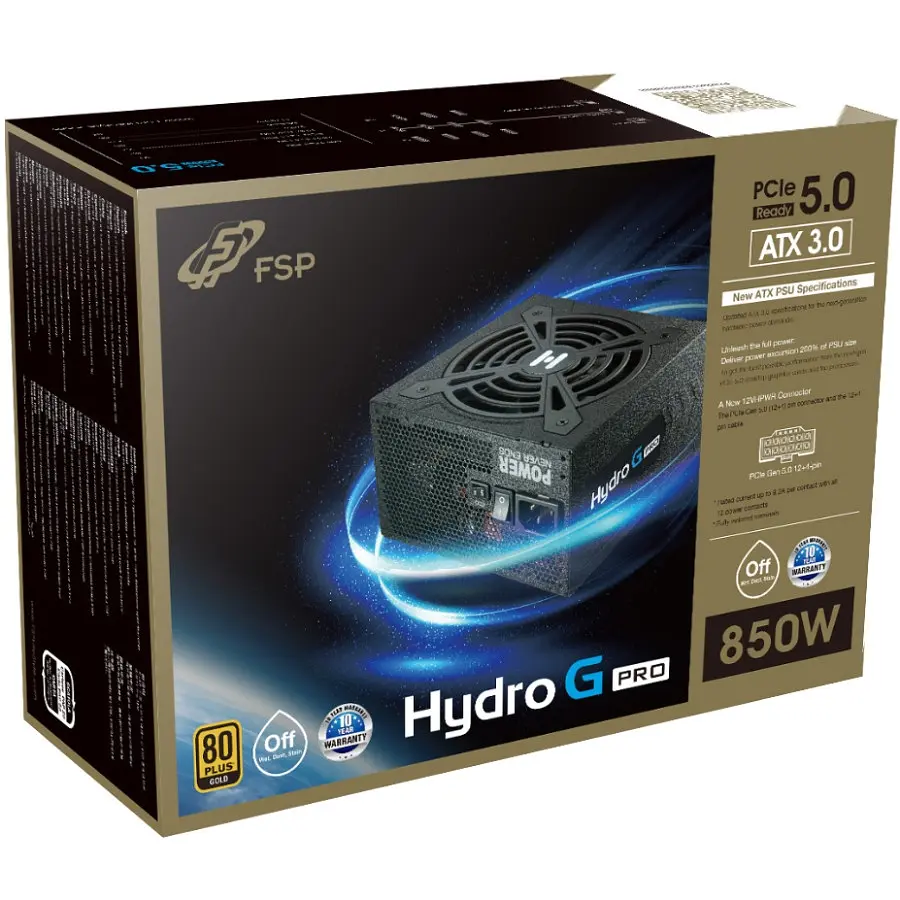 Блок питания 850W FSP HYDRO G PRO HG2-850 ATX3.1 80+ Золотистый, 120mm FDB fan, Modular, Retail Box - фото 6