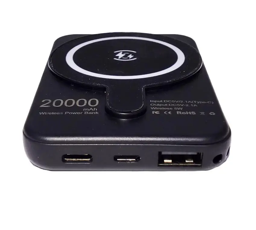 Power bank бездротова зарядка "Wireless charging treasure", потужний павер банк 20000 mah Чорний - фото 2