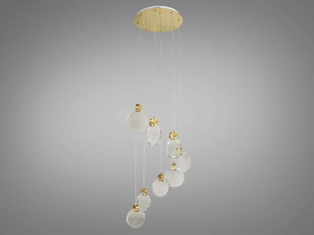 Стельова люстра LED Diasha 3008/8G, 24W, золота, сучасний стиль для коридору, спальні, офісу, кафе - фото 2