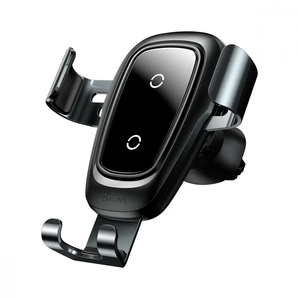 Автодержатель с беспроводной зарядкой Baseus Metal Gravity Car Mount (Air Outlet Version) 1.7A Qc3.0 gray (17217) - фото 9