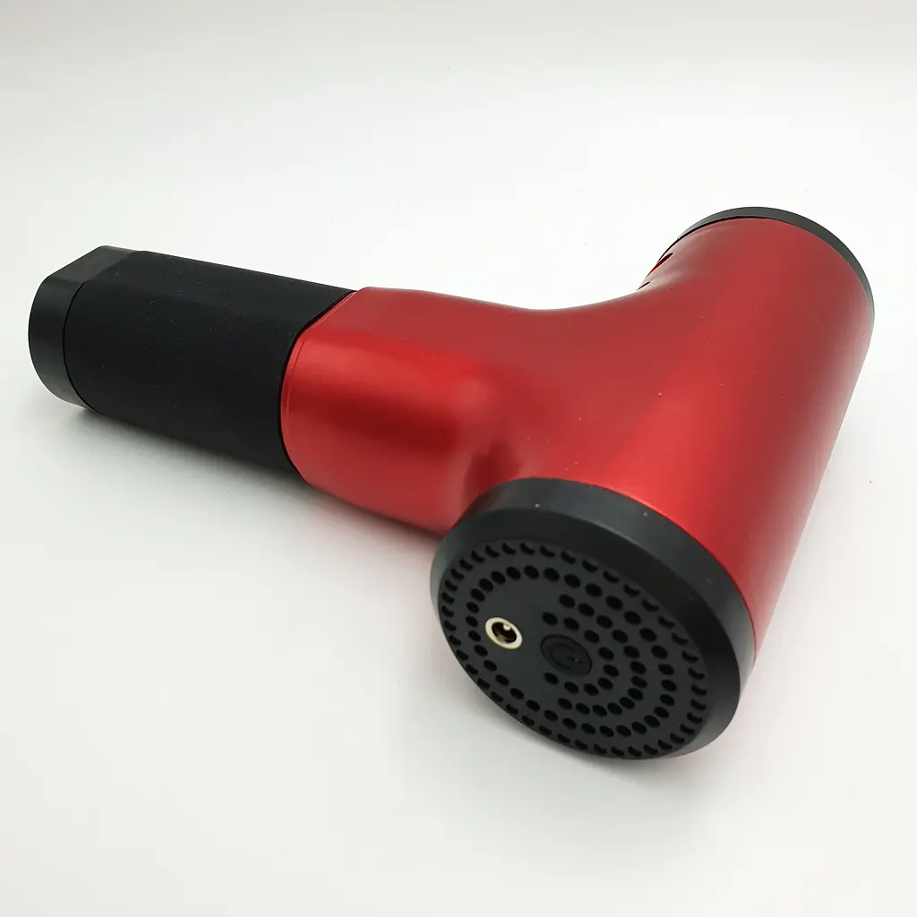 М'язовий масажер для тіла ручний акумуляторний портативний 4 насадки Fascial Gun MP-320 червоний - фото 5