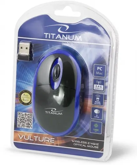 Миша Esperanza Titanum TM116B Vulture Wireless black blue - фото 3