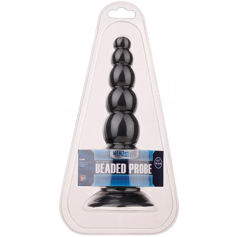 Анальна пробка з кульками MENZSTUFF BEADED PROBE BLACK
