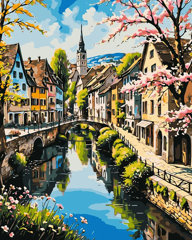 Картина за номерами Пейзаж. Вулички, що ведуть до мрій 40x50 см Origami LW 3497