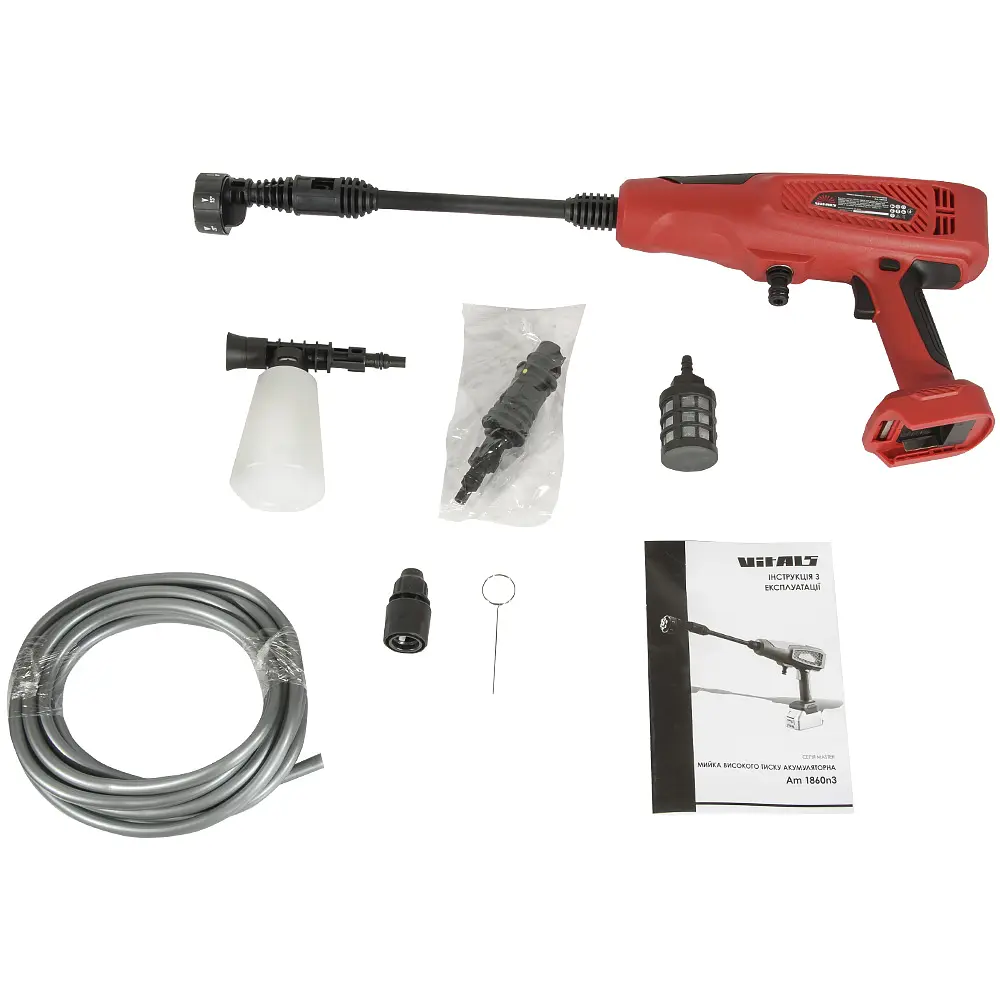 Vitals Мінімійка високого тиску акумуляторна Master Am 1860n3 350Вт 18В 60бар 180л/рік 2кг без АКБ та ЗП - фото 2
