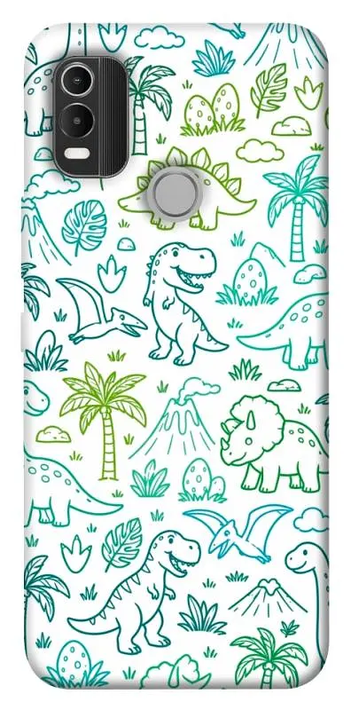 TPU чохол Demsky Dino pattern для Nokia C21 Plus