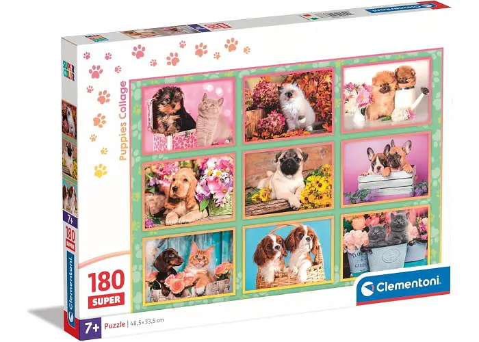 Пазл Clementoni Super: Колаж цуценят (Super - Puppies Collage Puzzle - 180 pcs.), 180 ел. (29788)