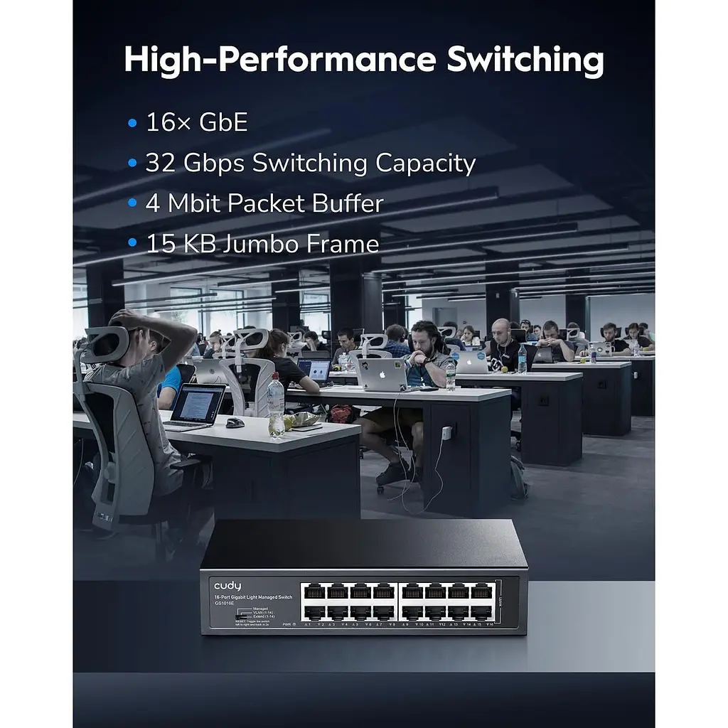 Комутатор Cudy GS1016E 16-Port Gigabit Easy-Managed Switch (GS1016E) - фото 7