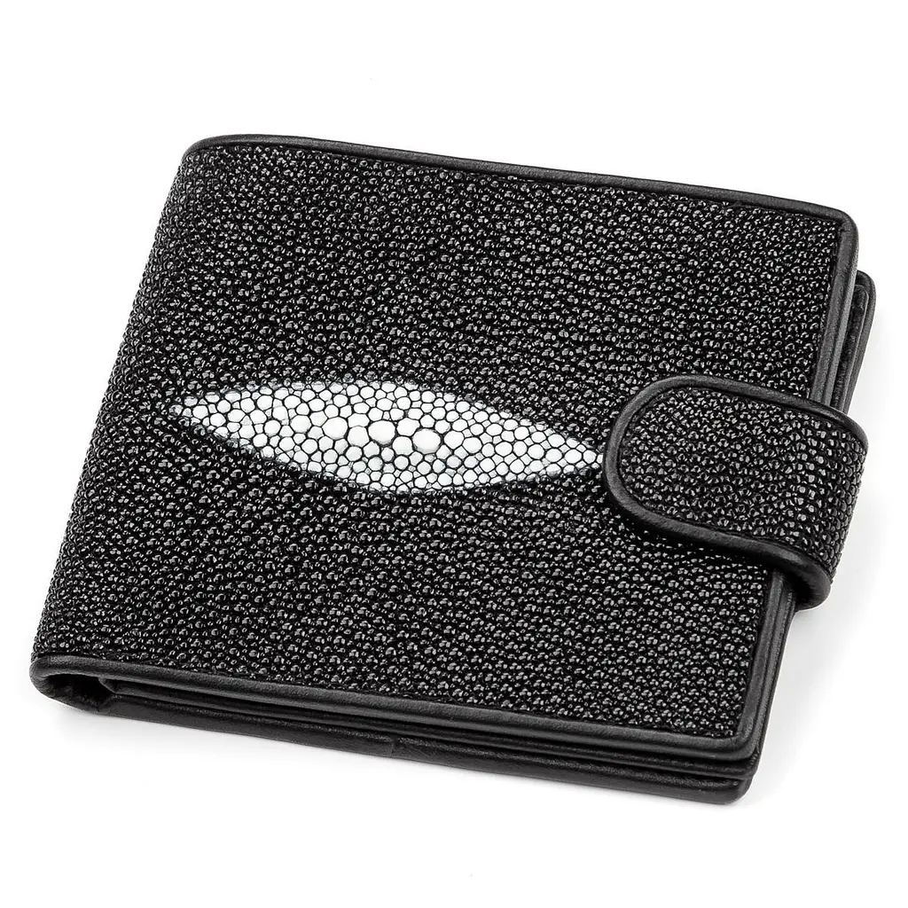 Портмоне чоловіче STINGRAY LEATHER 18070 з натуральної шкіри морського ската чорне