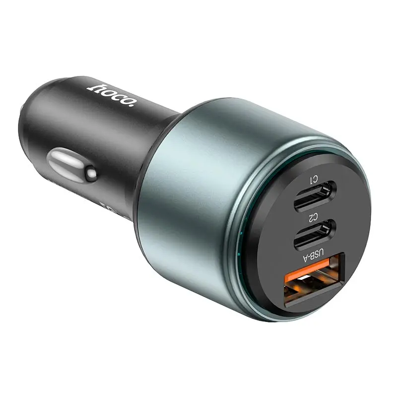 Автомобільний зарядний пристрій HOCO NZ9 Galloper 95W three-port(2C1A) car charger Black (6931474795113) - фото 4