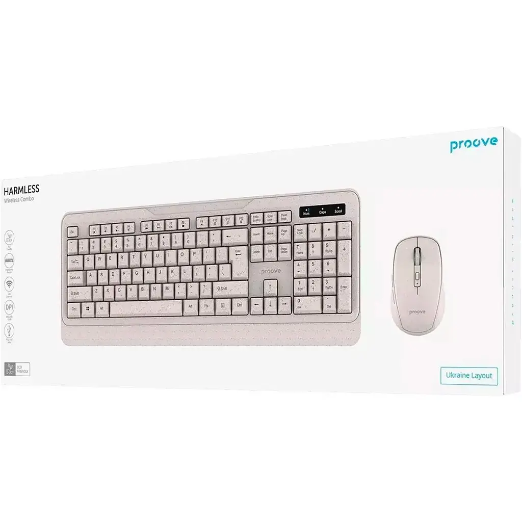Комплект клавиатура + мышь Proove Harmless Beige [KMHR00003002] [118670] - фото 7