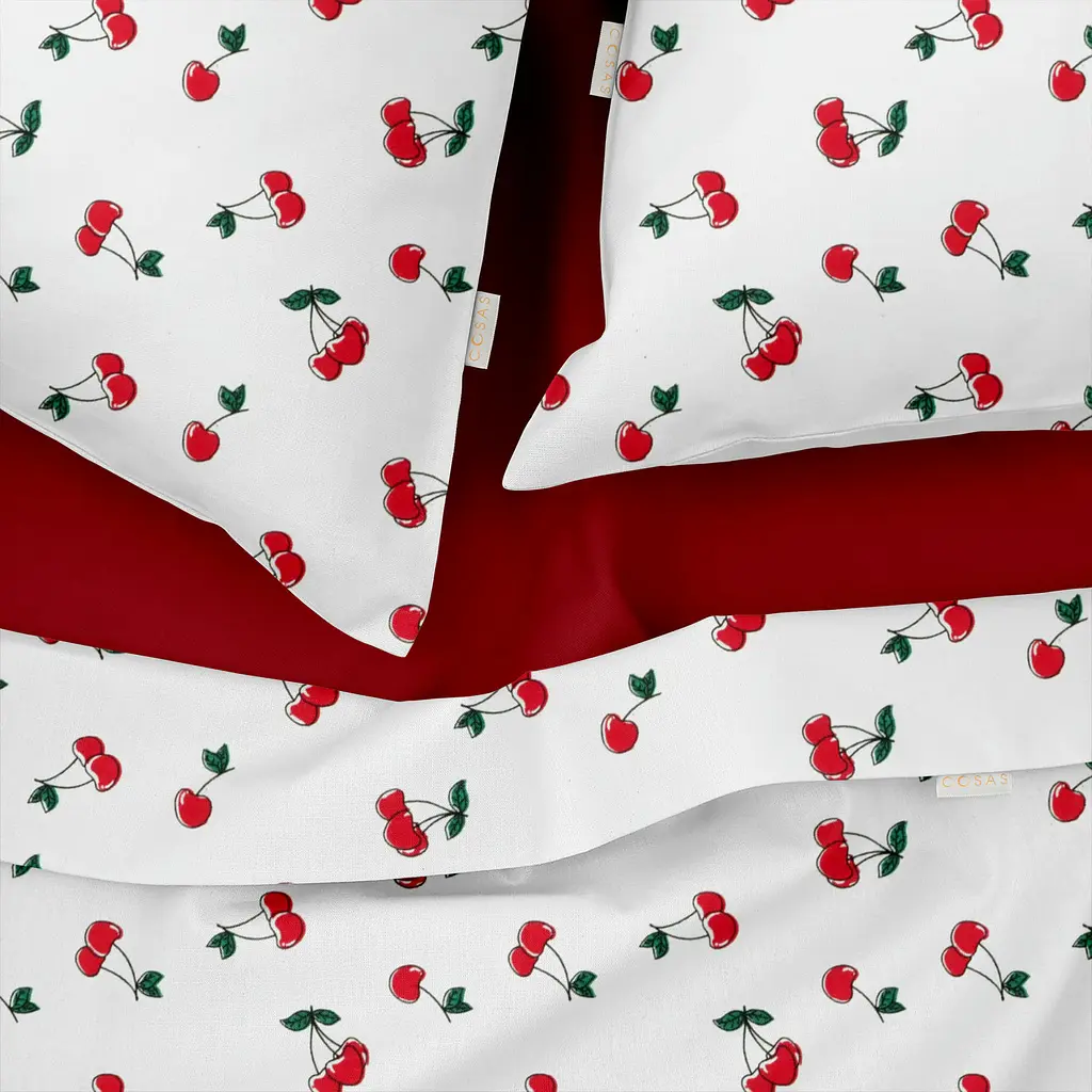 Комплект постільної білизни Cosas Cherry Євро червоний (CherryBerry_El-80Burgundy_200) - фото 3