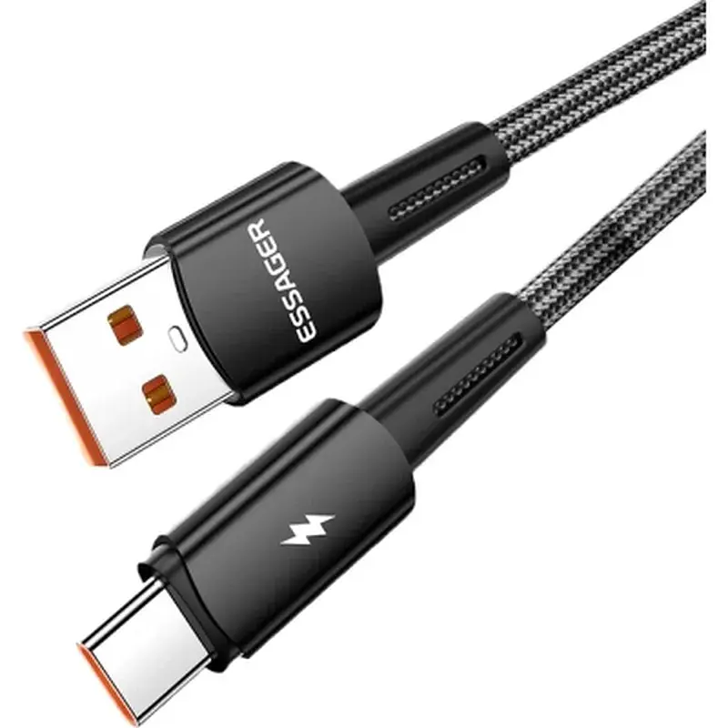 Дата кабель USB 2.0 AM to USB-C 1.0m 120W black Essager (EXC120-CG01-P) - фото 2