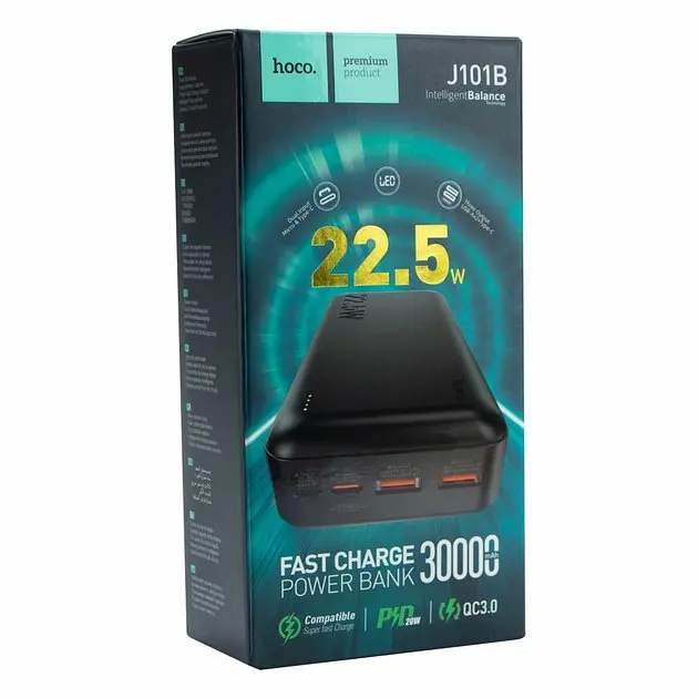 Повербанк Hoco J101B Astute 22.5W 30000 mAh Black - фото 4
