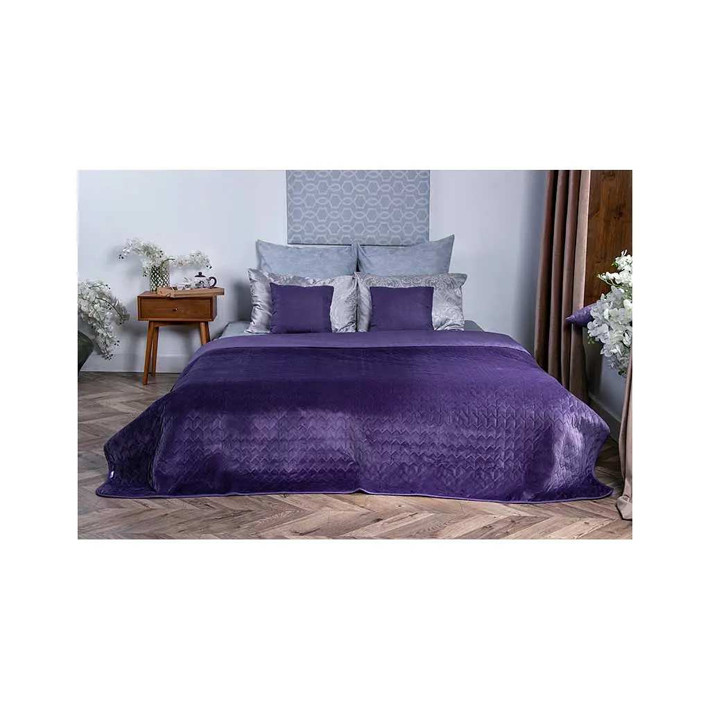 Покривало Руно двостороннє VeLour Фіолетове 180 х 220 см (340.55_Violet) - фото 3