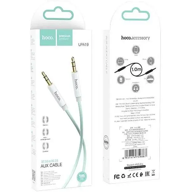 Кабель Hoco AUX audio cable UPA19 аудіо шнур тато тато 1 м сірий - фото 8