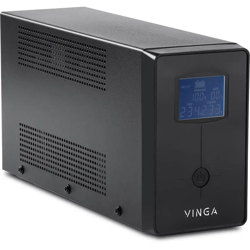 Пристрій безперебійного живлення Vinga LCD 600VA metal case with USB (VPC-600MU) - фото 4