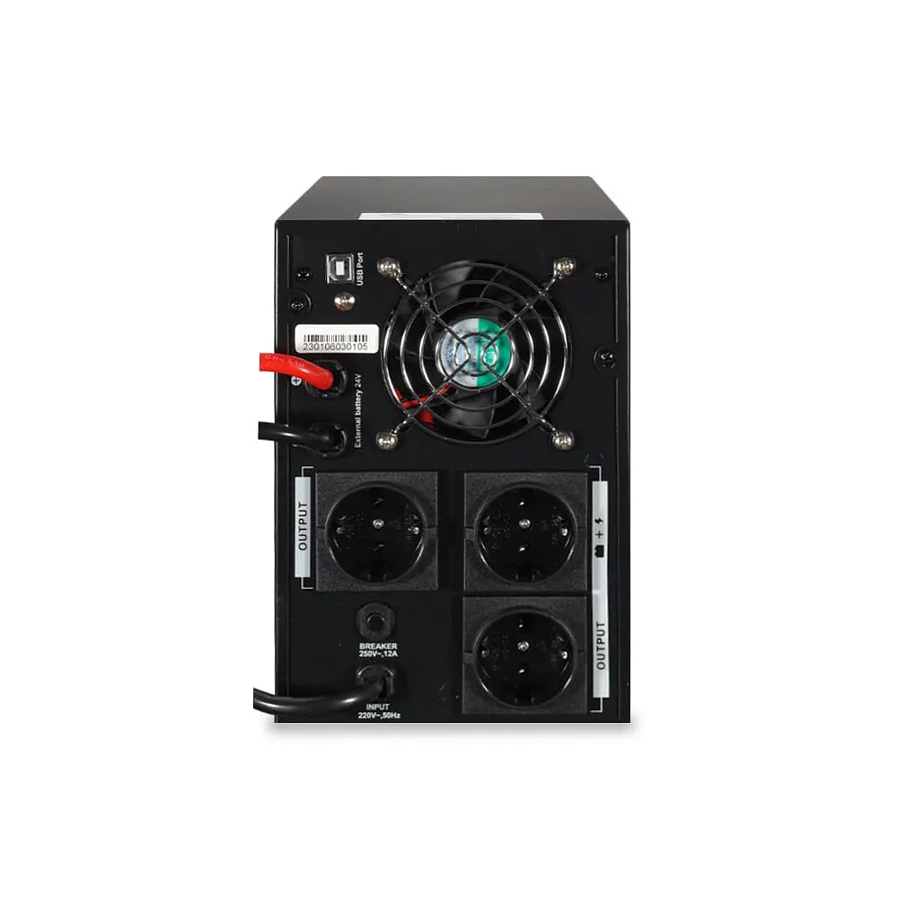 Джерело безперебійного живлення Kraft KRF-PSW2000VA/1600W(LCD)24V UPS під зовнішній акумулятор (42-00063) - фото 4
