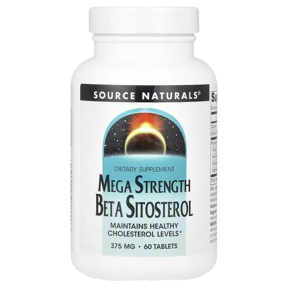 Фитостеролы Beta Sitosterol 375 mg Mega Strength, 60 капсул Source Naturals vit0004283 - фото 2