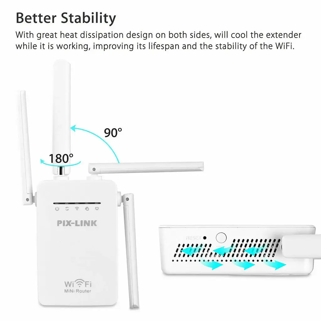 Усилитель WiFi сигнала ретранслятор Wi-Fi Pix-Link LV-WR09Q 2.4 GHz репитер точка доступа White (18622) - фото 4