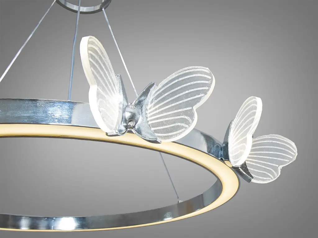 Люстра стельова LED Diasha 6185HR Метелик, 35W, хром, для дитячої кімнати - фото 3