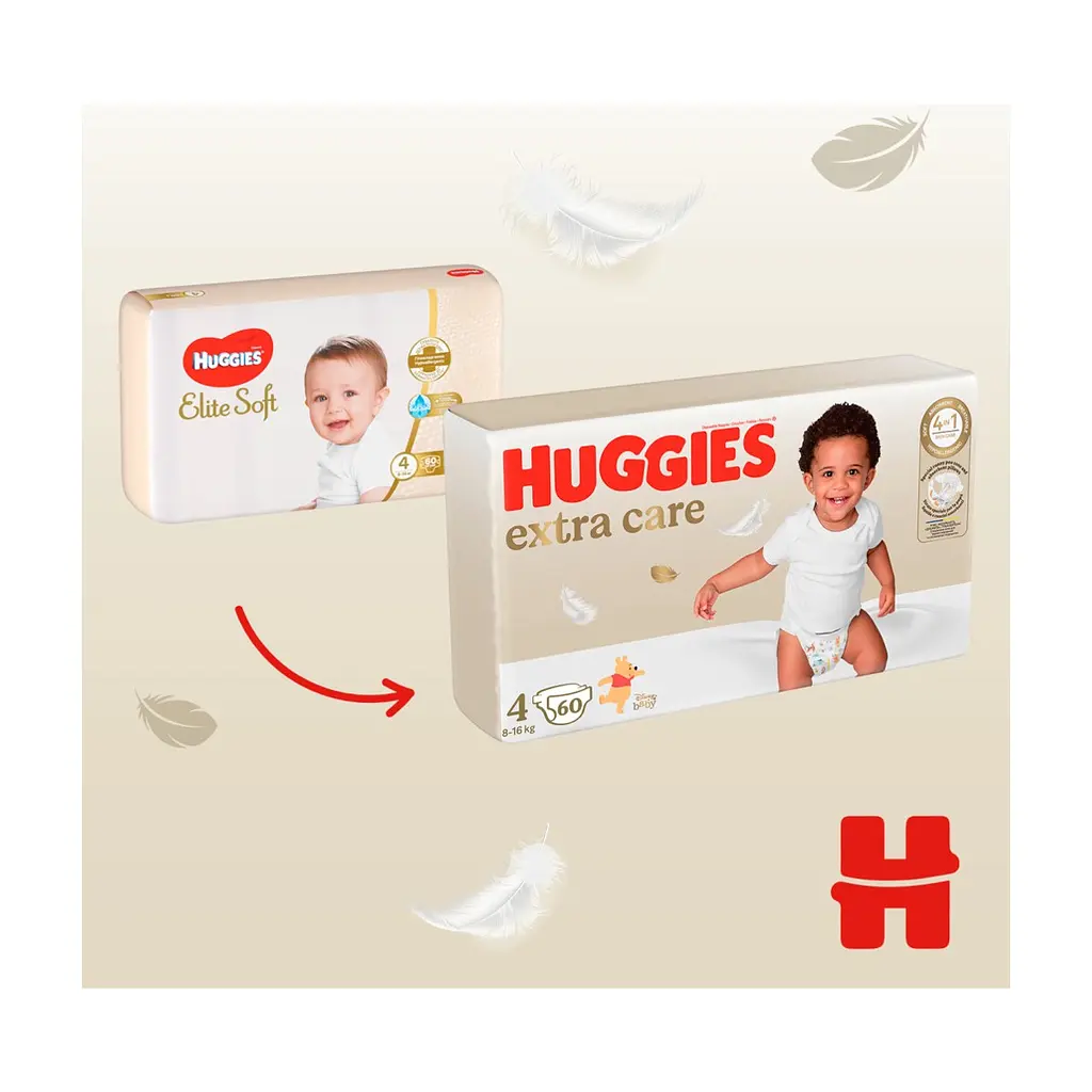 Підгузки Huggies Extra Care 4 (8-16 кг) 60 шт (5029053578118) - фото 5