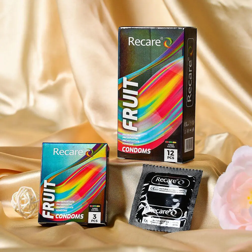 Презервативи Holographic Recare Fruit Flavour Condoms 12 шт, аромати: м'ята, банан, полуниця - фото 6