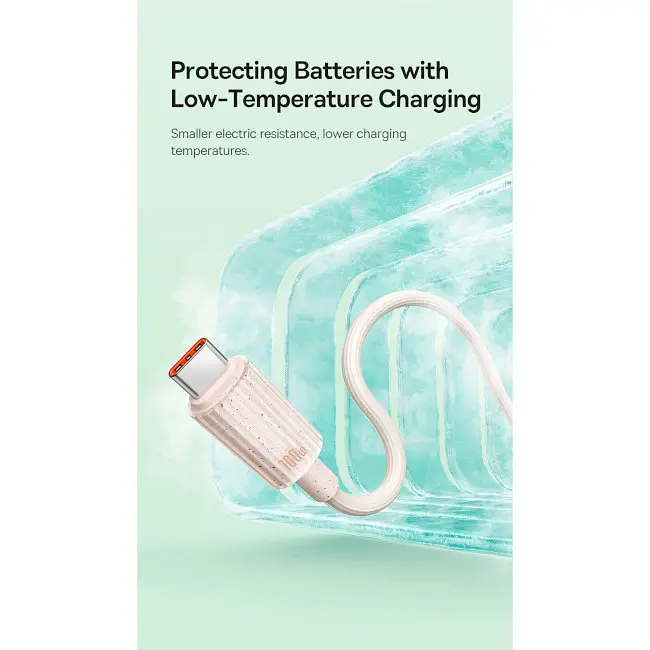 Кабель Baseus Habitat Series Fast Charging Cable Type-C to Type-C 100W 2m P10360202421-01 Pink - фото 10