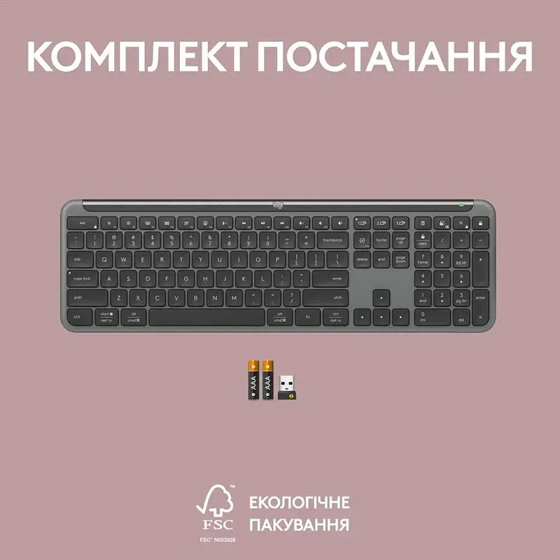 Клавиатура беспроводная Logitech Signature Slim K950 US Graphite USB (920-012465) - фото 10