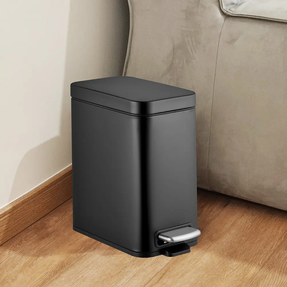 Відро для сміття Mixxus Premium Quadro-TC0105 5 л з плавним закриттям прямокутне Black MI7061, Чорний матовий - фото 10