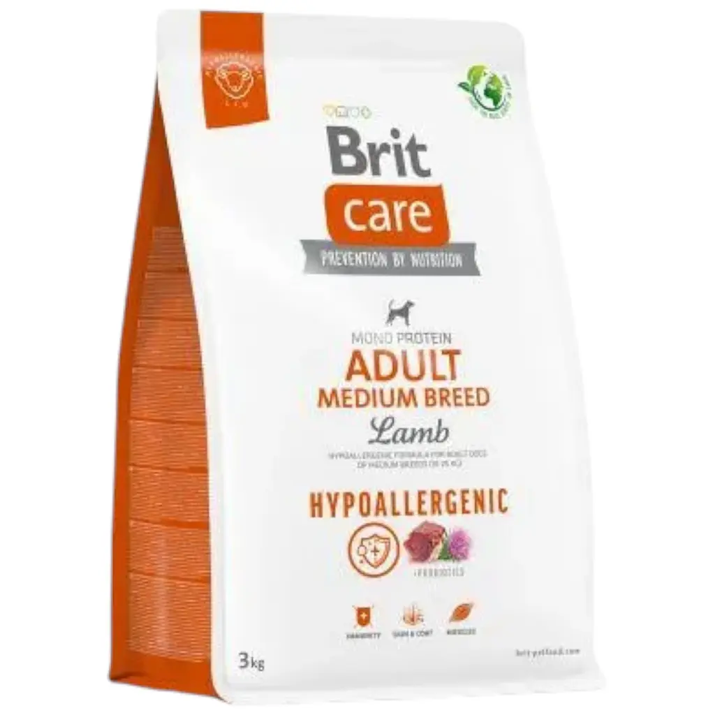 Сухий корм Brit Care Dog Hypoallergenic Adult Medium Breed для собак середніх порід, гіпоалергенний з ягням, 3 кг