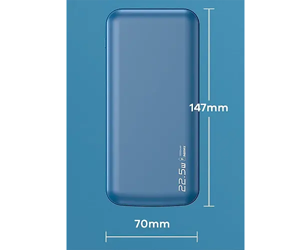 Портативное зарядное устройство Remax RPP-207 Tanyl 20000mAh 22.5W PD+QC + быстрая зарядка (Синий) - фото 5