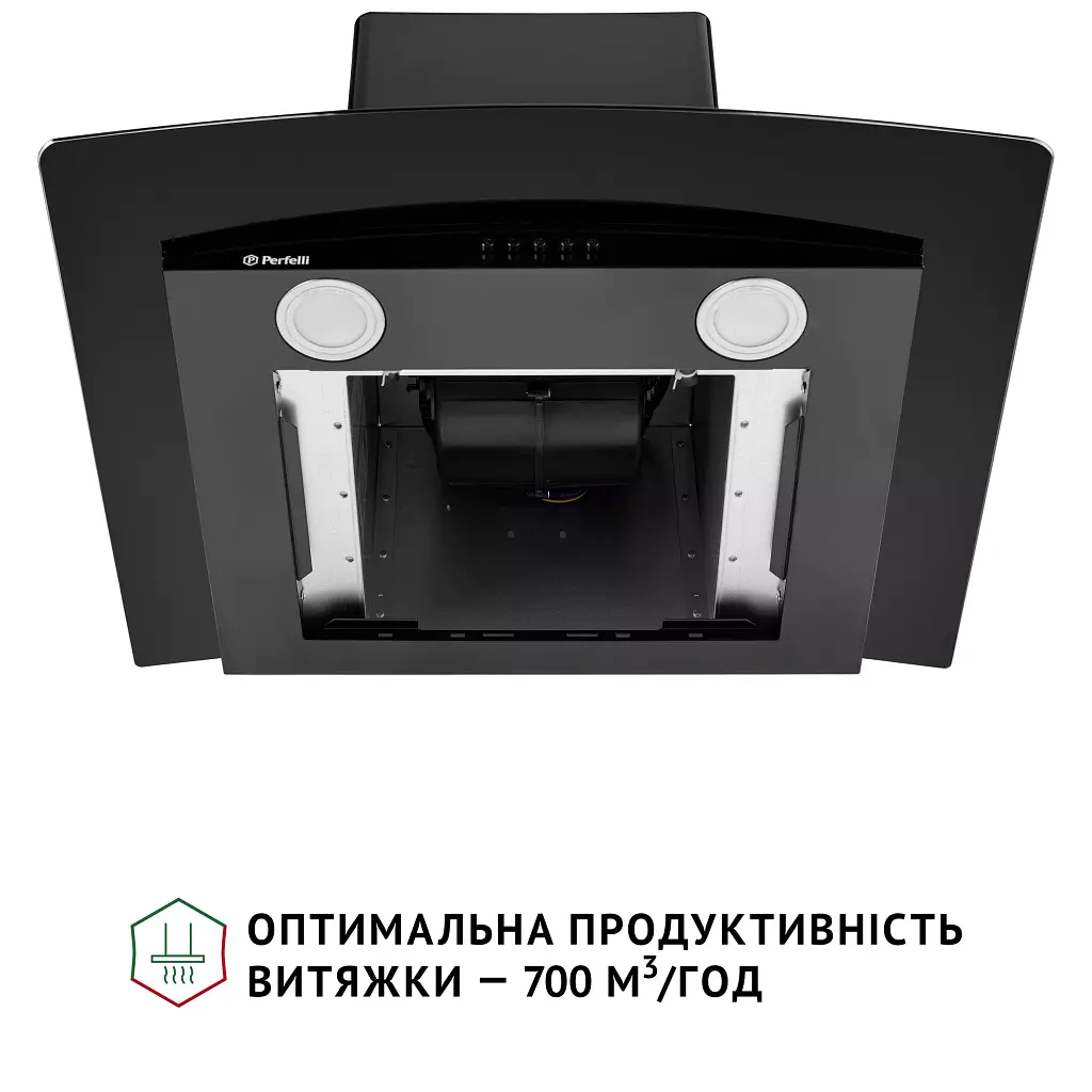 Витяжка декоративна зі склом Perfelli GRASSI 6HMB NERO - фото 7