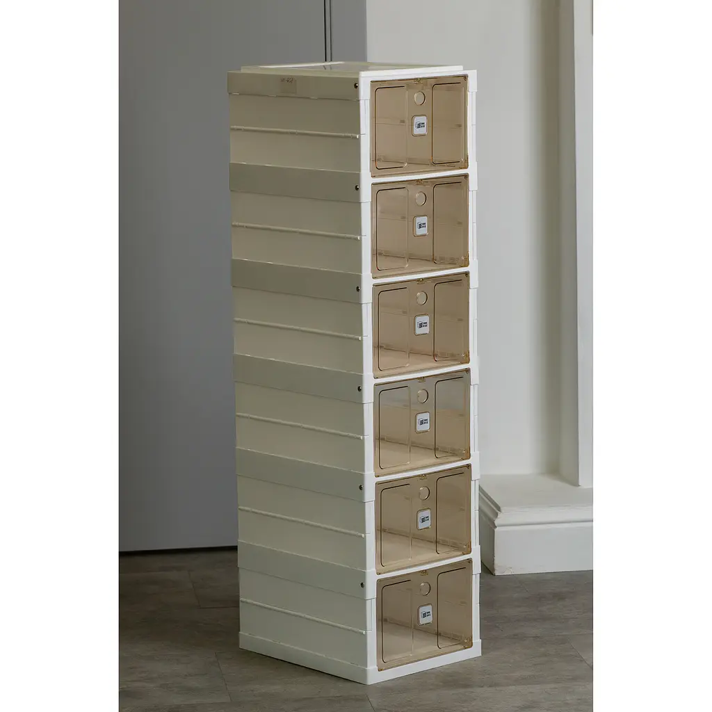 Тумба для взуття Happy Life пластикова складана на 6 відсіків 33x26x100 см біла HPS658 - фото 5