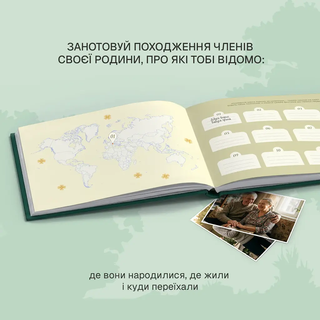 Книга-фотоальбом «Моє родинне дерево» зелений - фото 9