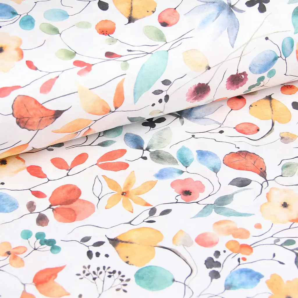 Комплект постільної білизни Cosas полуторний без простирадла AQUARELLE FLOWERS CS1 160 x 220 см (FlowersAquaColorful_160_2) - фото 5