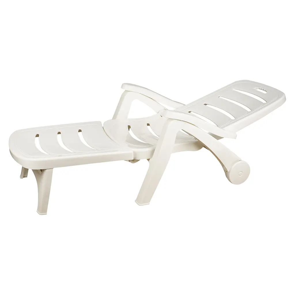 Уценка. Шезлонг складной Market Union 185х75х100 см белый (958725) - фото 2