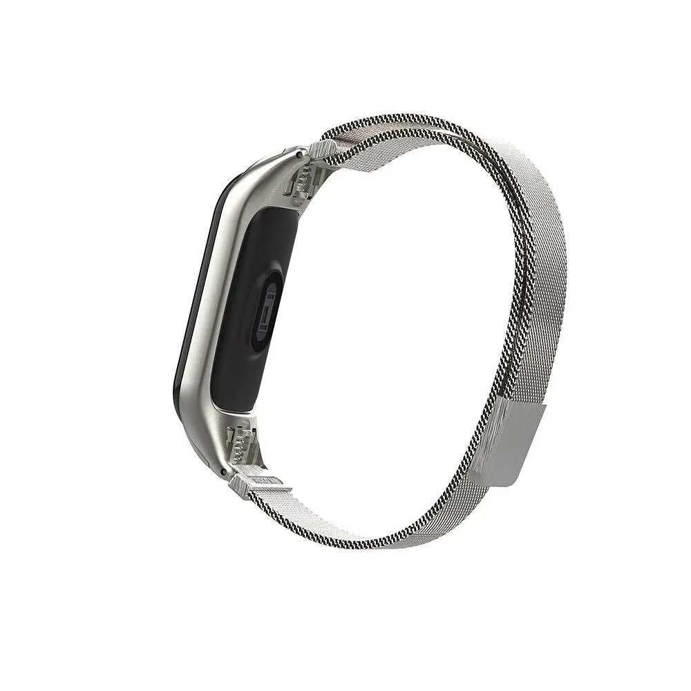 Ремешок для фитнес-браслета Boorui для Xiaomi Mi Band 7 миланская петля серебристый - фото 3