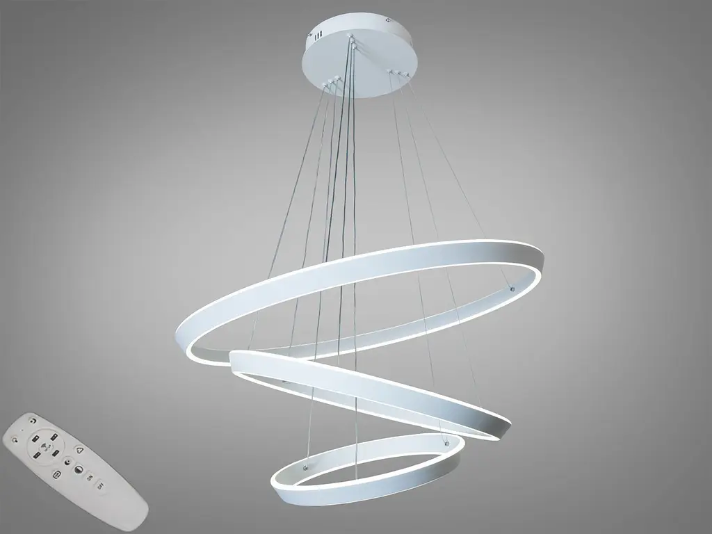 Люстра стельова LED Diasha 5153/800+600+400WH 5153-800+600+400WH, білий, три кільця, для кафе, вітальні, спальні - фото 4