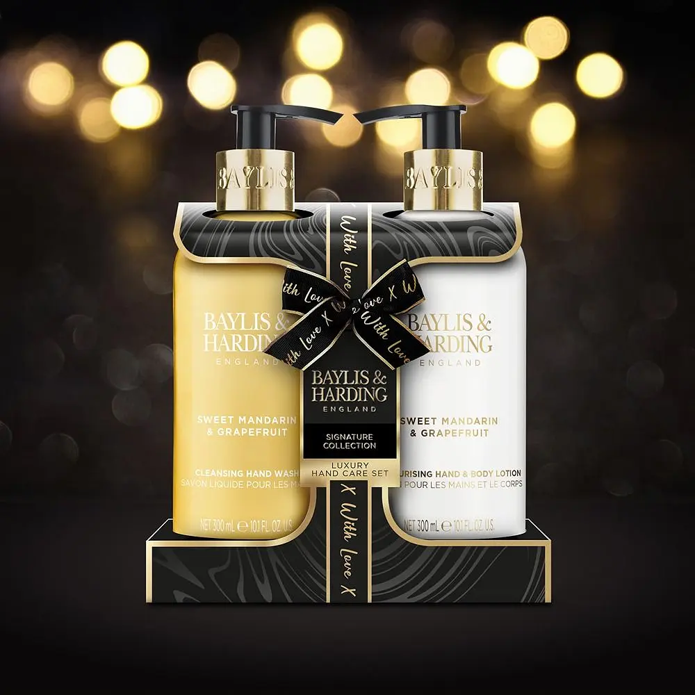 Подарунковий набір для догляду за руками Baylis & Harding Sweet Mandarin & Grapefruit: Рідке мило 300 мл + Лосьйон для рук та тіла 300 мл - фото 3