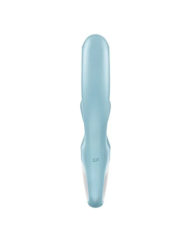 Вібратор-кролик Satisfyer Love Me Blue, гнучкий, відросток з потрійним кінчиком - фото 5
