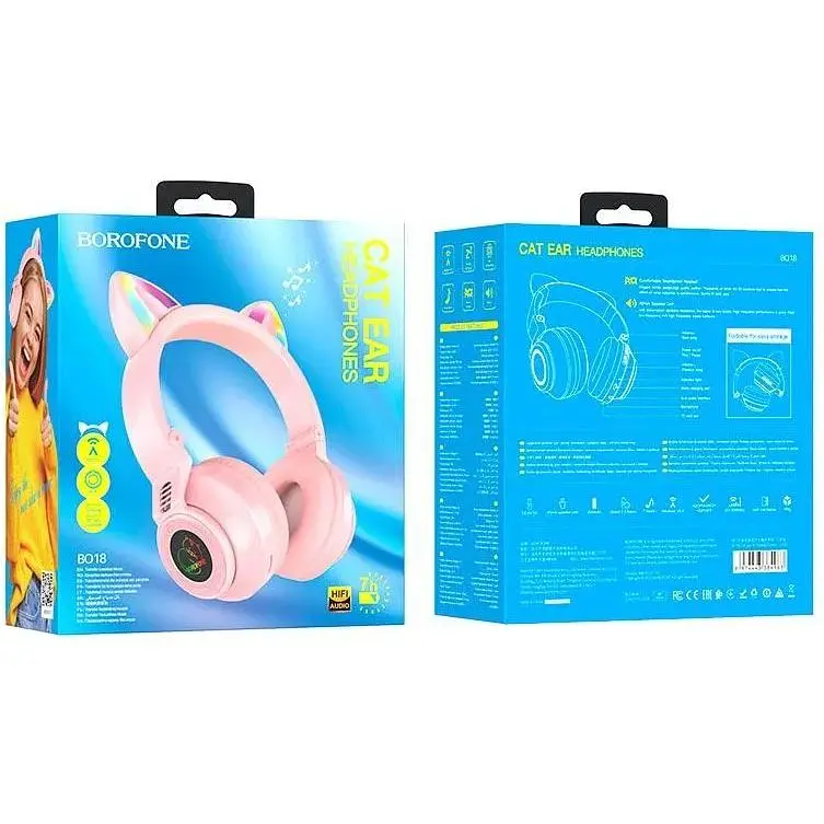 Наушники Borofone Cat ear BT headphones BO18 черные - фото 2