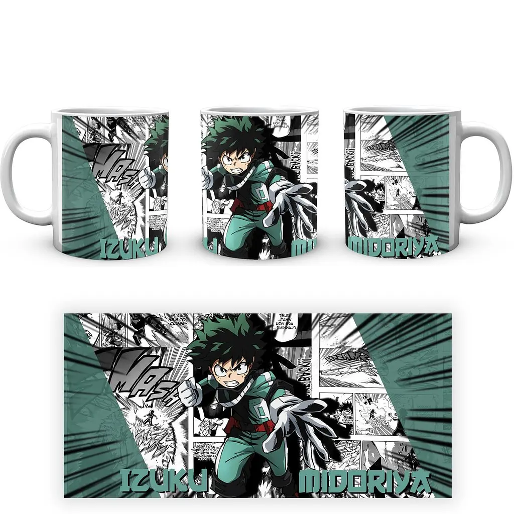 Кружка GeekLand Моя геройская академия My Hero Academia Изуку Мидория на фоне манги MHA 02.518 330 мл белая - фото 3