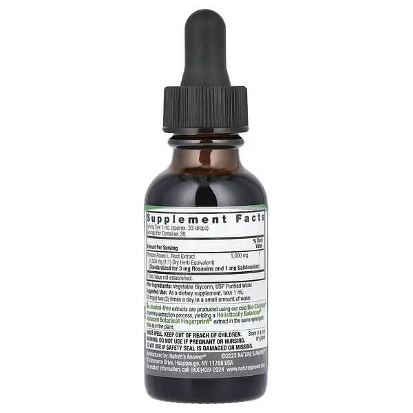 Родіола Rhodiola Root 2,000 mg 30 мл Nature's Answer vit0005001 - фото 2